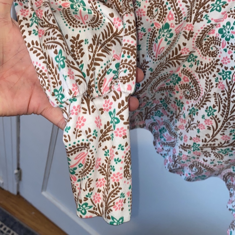 Boden Blouson Jersey top with ivory floral paisley - Picture 6 of 10